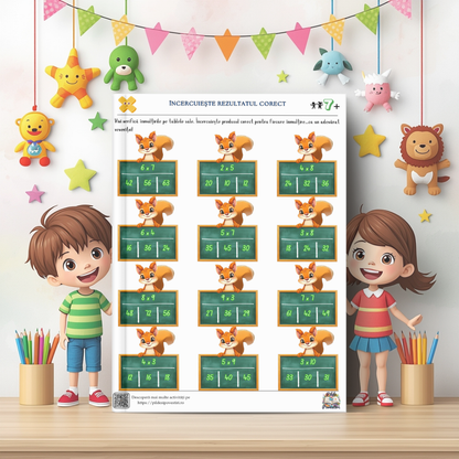 Mapa Educativă - Micii Eroi ai ÎNMULȚIRII și ÎMPĂRȚIRII - Clasa a II-a