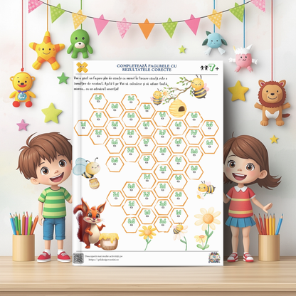 Mapa Educativă - Micii Eroi ai ÎNMULȚIRII și ÎMPĂRȚIRII - Clasa a II-a