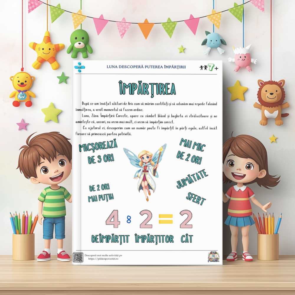 Mapa Educativă - Micii Eroi ai ÎNMULȚIRII și ÎMPĂRȚIRII - Clasa a II-a