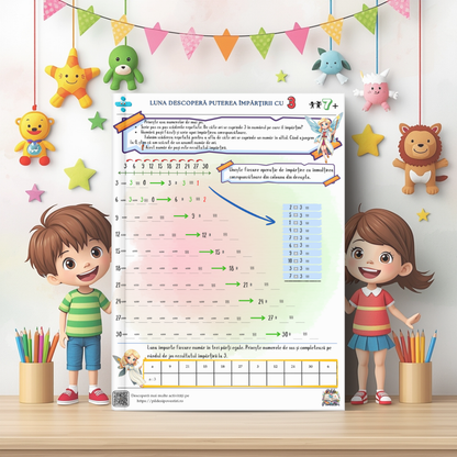 Mapa Educativă - Micii Eroi ai ÎNMULȚIRII și ÎMPĂRȚIRII - Clasa a II-a