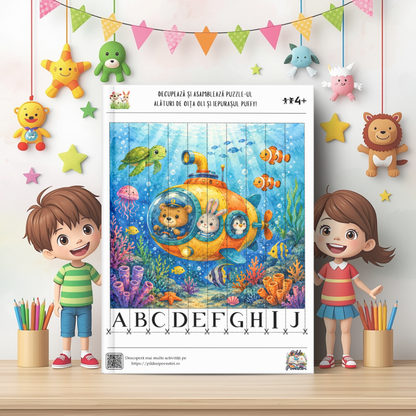 Mapa cu Fișe de Decupat pentru Copii – Rezolvăm Puzzle-uri, Colorăm și Decupăm cu Oița Oli și Iepurașul Puffy