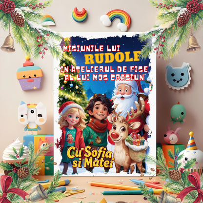 Cutia cu Fișe de Lucru - Misiunile lui Rudolf în Atelierul lui Moș Crăciun