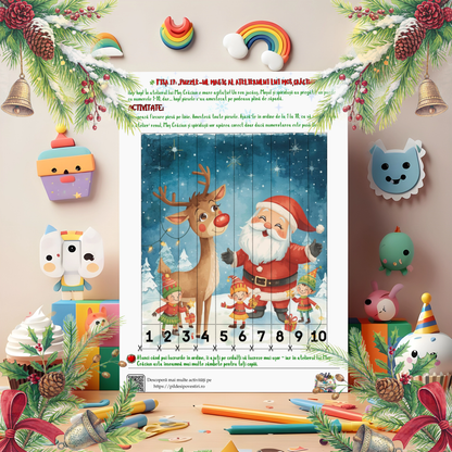 Cutia cu Fișe de Lucru - Misiunile lui Rudolf în Atelierul lui Moș Crăciun