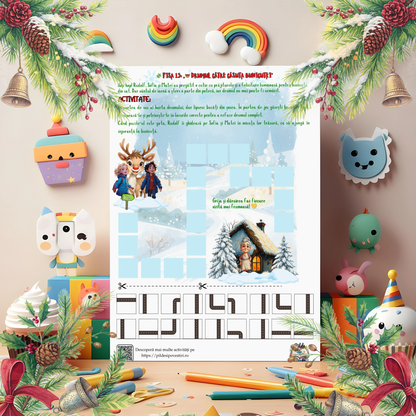 Cutia cu Fișe de Lucru - Misiunile lui Rudolf în Atelierul lui Moș Crăciun