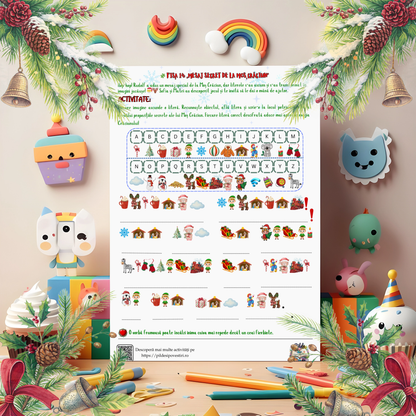 Cutia cu Fișe de Lucru - Misiunile lui Rudolf în Atelierul lui Moș Crăciun