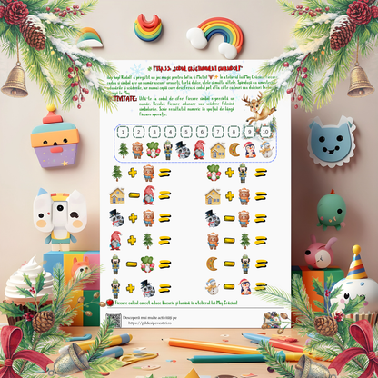 Cutia cu Fișe de Lucru - Misiunile lui Rudolf în Atelierul lui Moș Crăciun