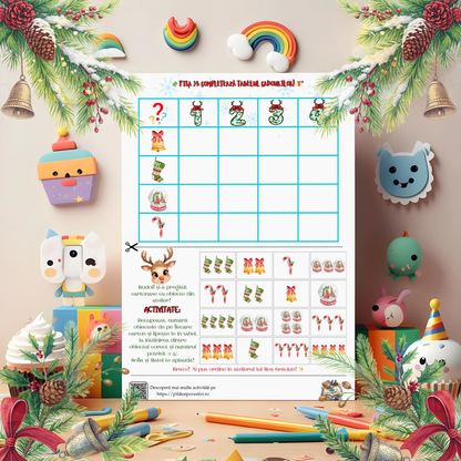 Cutia cu Fișe de Lucru - Misiunile lui Rudolf în Atelierul lui Moș Crăciun