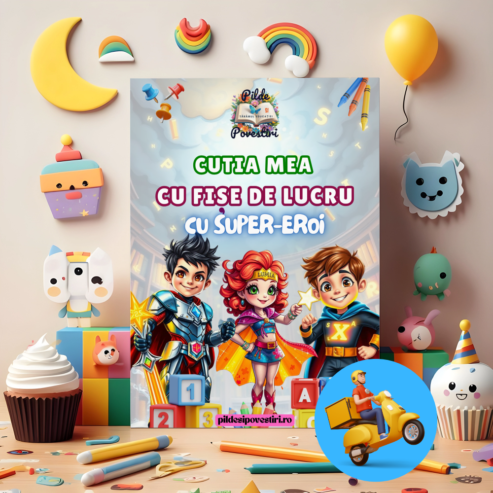 Cutia cu Fișe și Supereroi – Litere, Cifre și Forme!