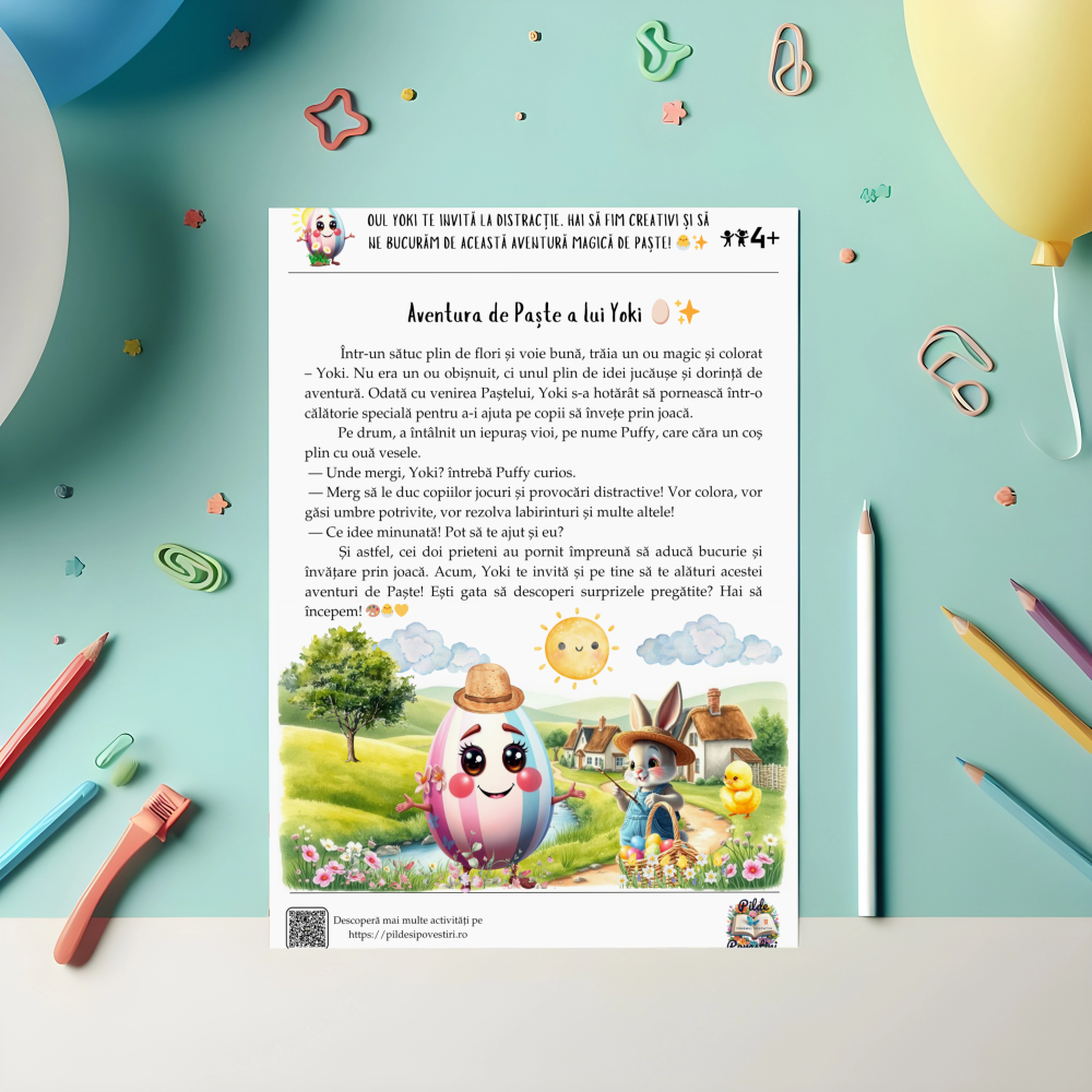 Activități de Paște cu Oul Yoki – Joc și Învățare! 🌸