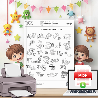 Alfabetul - Fișe Educative - Invățăm și colorăm