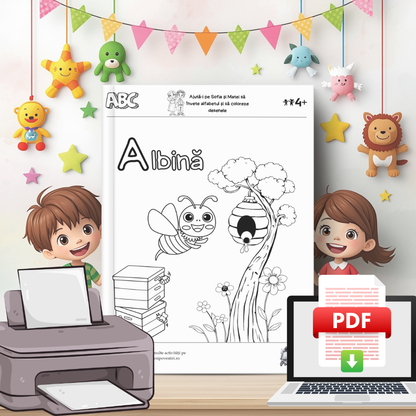 Alfabetul - Fișe Educative - Invățăm și colorăm