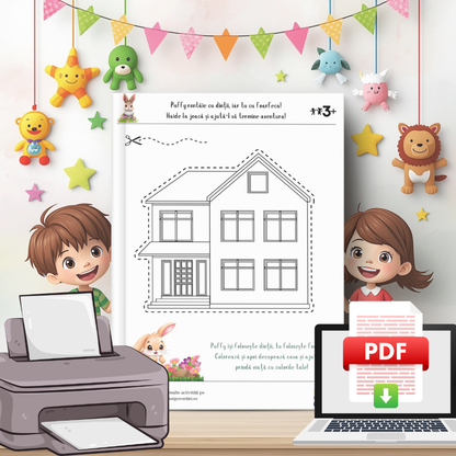 Decupăm și învățăm cu Iepurașul Puffy - Fișe Educative