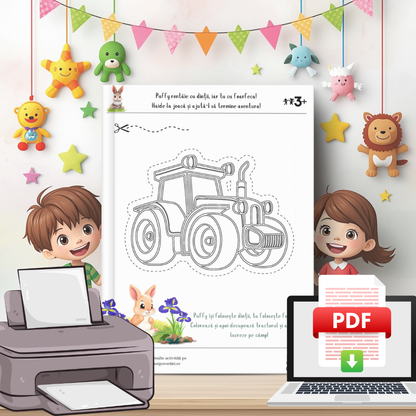 Decupăm și învățăm cu Iepurașul Puffy - Fișe Educative