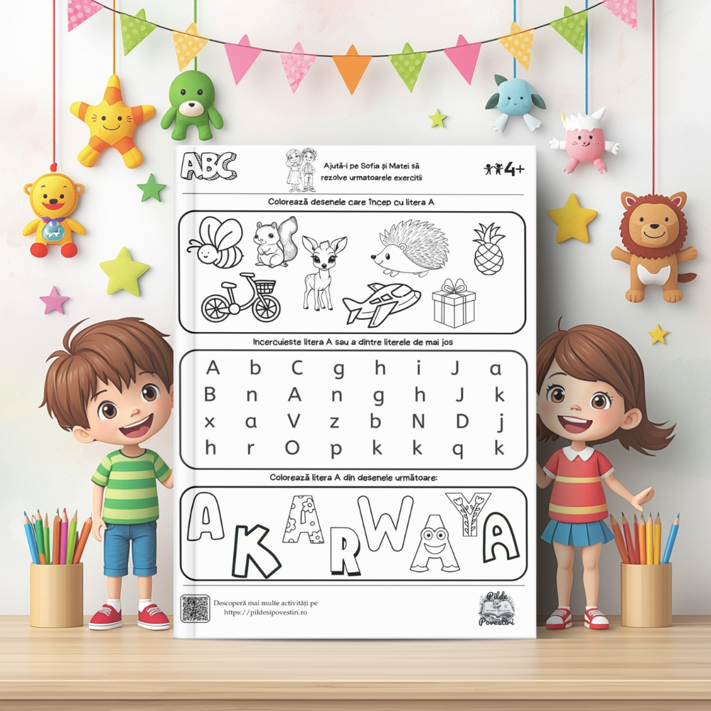 cutie cu fise de lucru alb negru gradinita