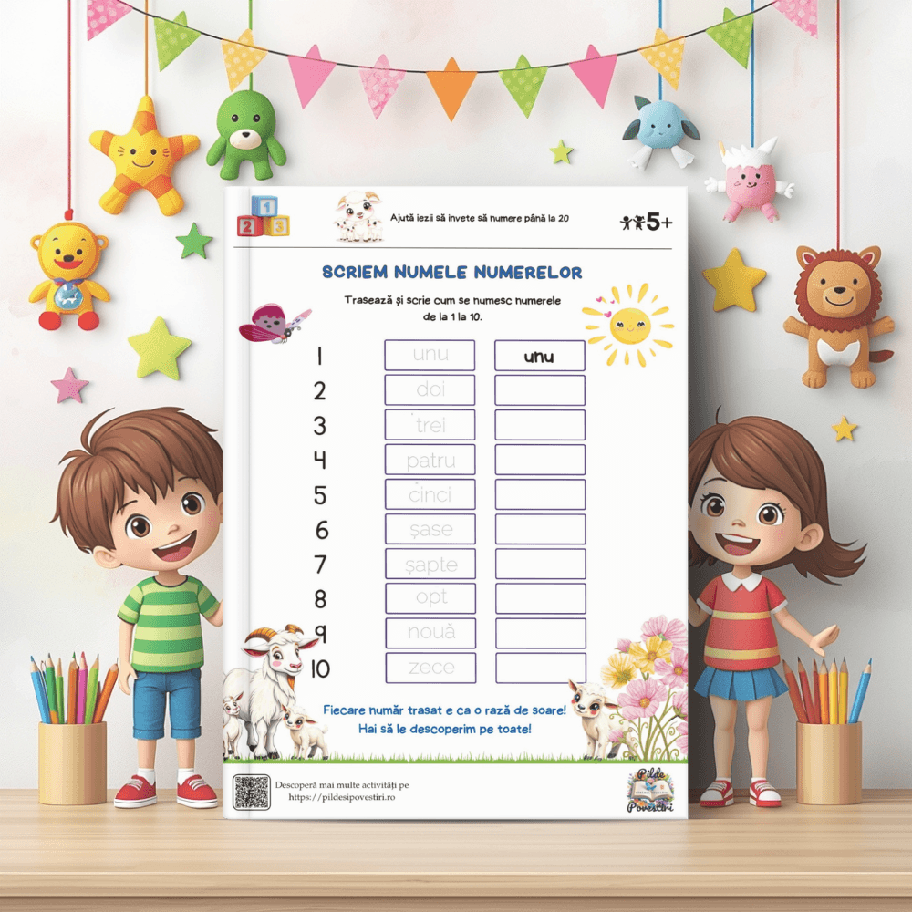 fise de lucru cu numere de primavara gradinita clasa pregatitoare