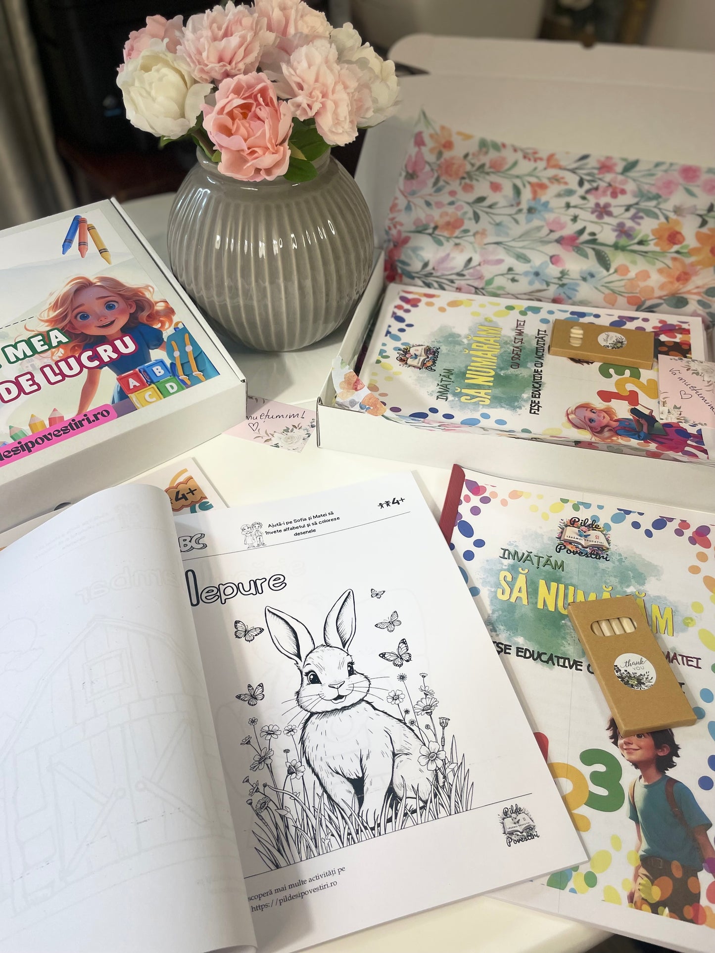 cutie cu fise de lucru alb negru gradinita