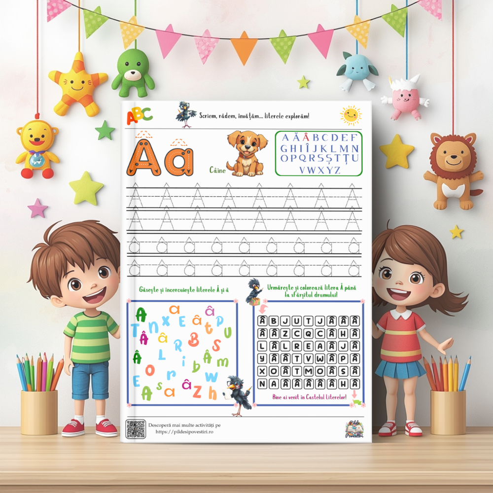 cutie cu fise de lucru pentru gradinita alfabet numere si forme