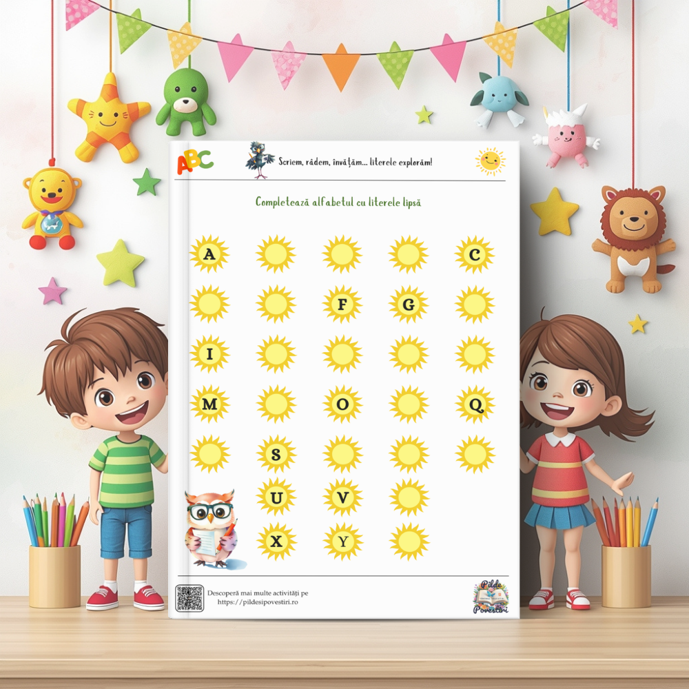 cutie cu fise de lucru pentru gradinita alfabet numere si forme