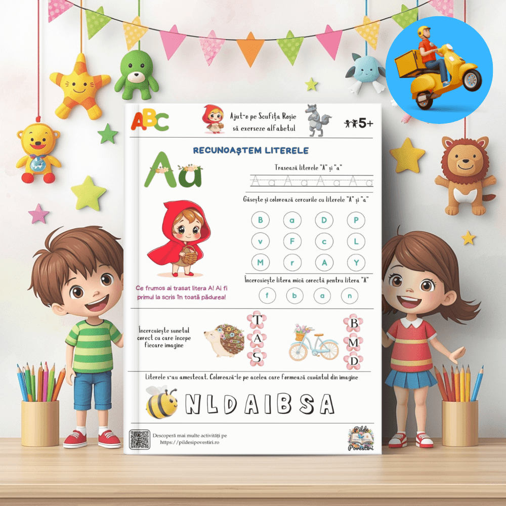 fise de lucru alfabetul de primavara jocuri si activitati scufita rosie