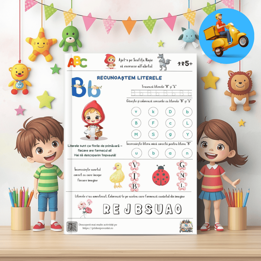 fise de lucru alfabetul de primavara jocuri si activitati scufita rosie