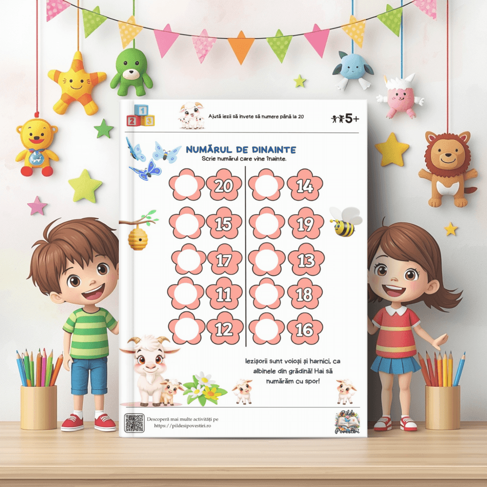 fise de lucru cu numere de primavara gradinita