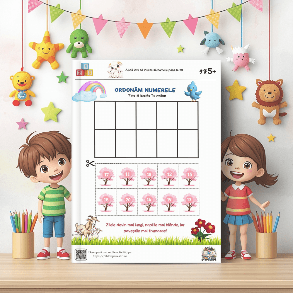 fise de lucru cu numere de primavara gradinita clasa pregatitoare jocuri