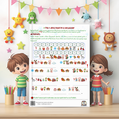 Cutia cu Fișe de Lucru - Misiunile lui Rudolf în Atelierul lui Moș Crăciun