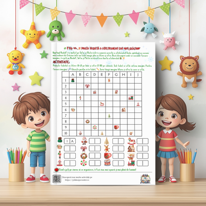 Cutia cu Fișe de Lucru - Misiunile lui Rudolf în Atelierul lui Moș Crăciun