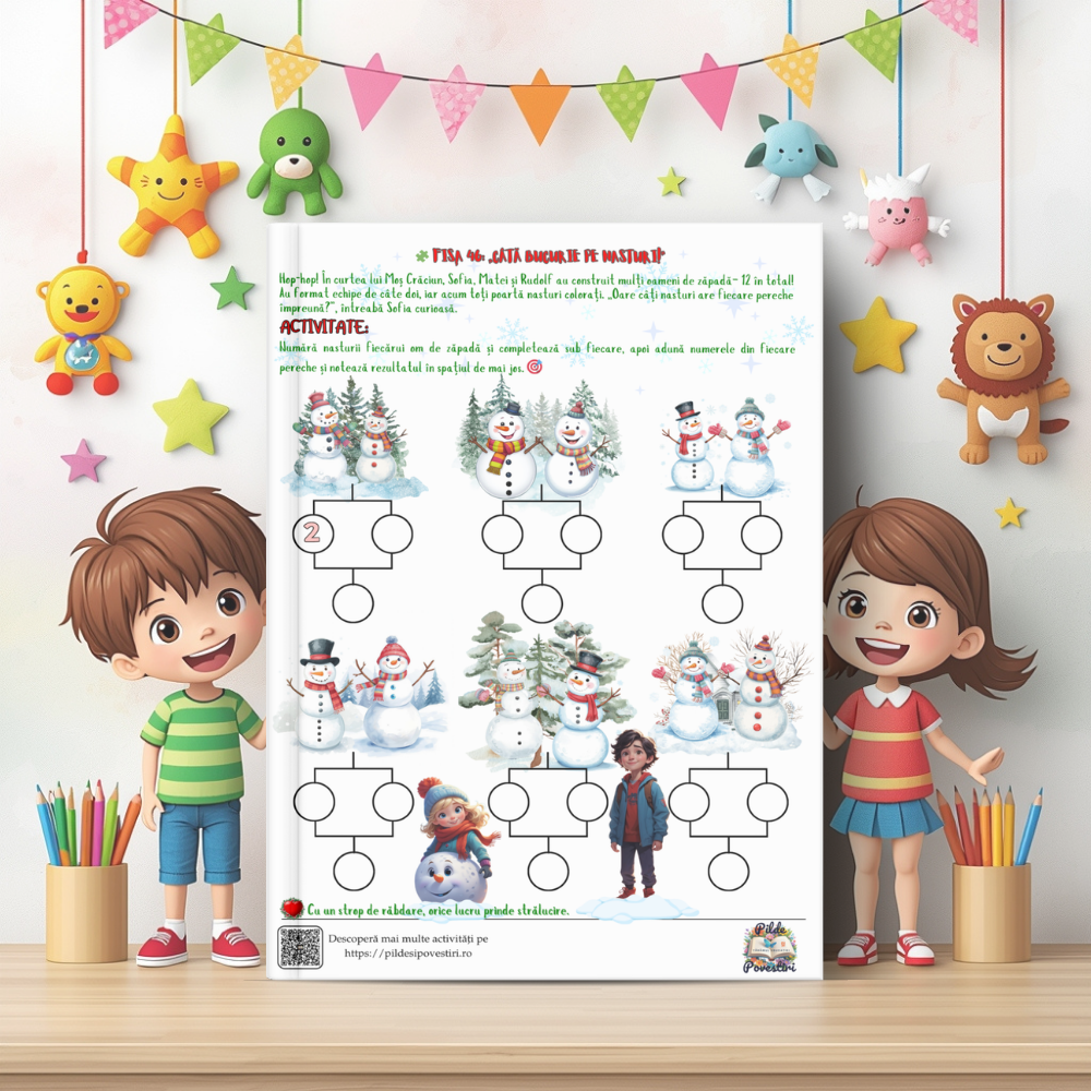 Cutia cu Fișe de Lucru - Misiunile lui Rudolf în Atelierul lui Moș Crăciun