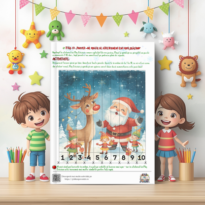 Cutia cu Fișe de Lucru - Misiunile lui Rudolf în Atelierul lui Moș Crăciun