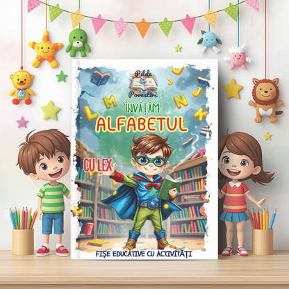cutie cu fise de lucru cu supereroi gradinita clasa pregatitoare