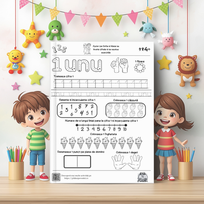 Prima Mea Cutie cu Fișe de Lucru – Litere și Numere cu Sofia și Matei