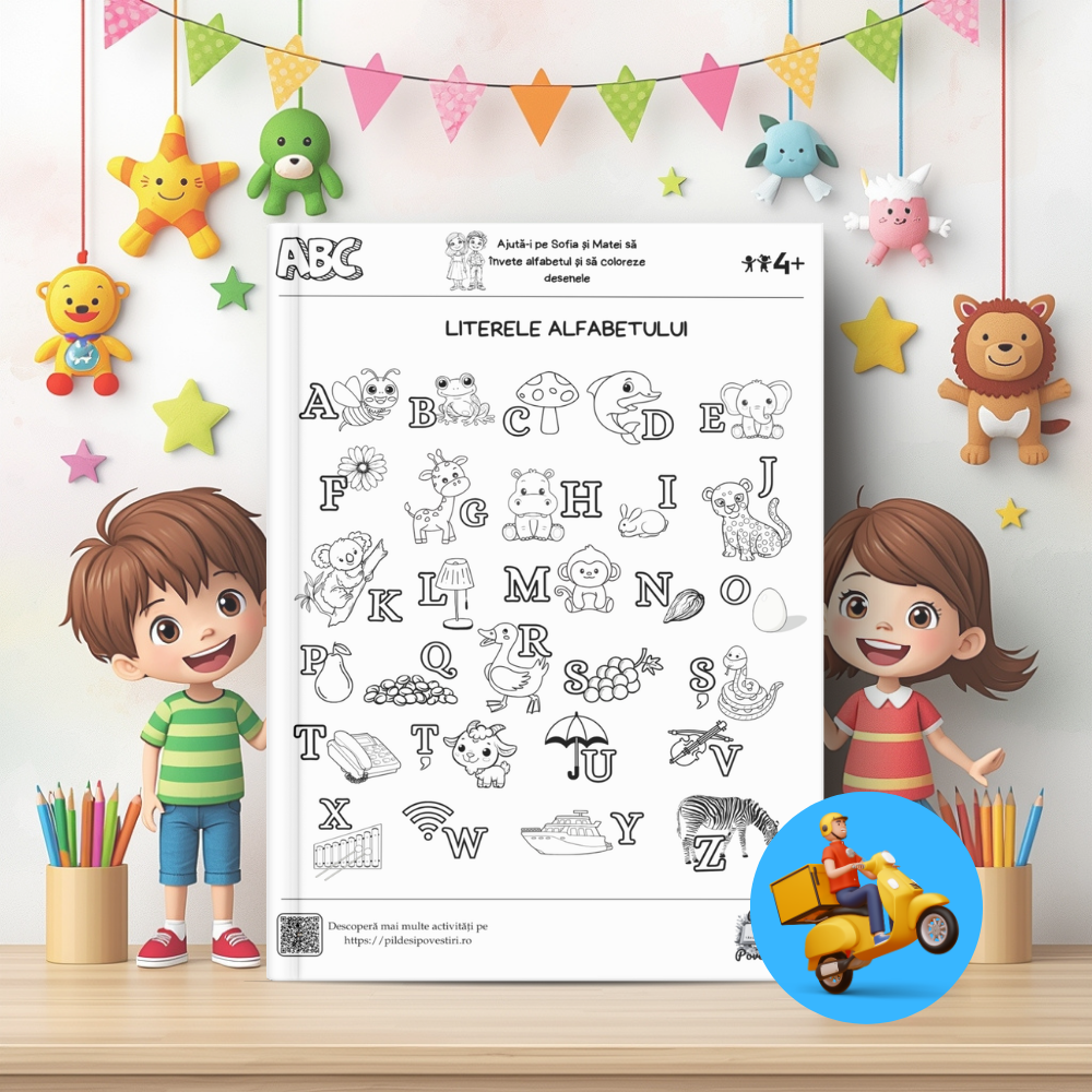 Prima Mea Cutie cu Fișe de Lucru – Litere și Numere cu Sofia și Matei