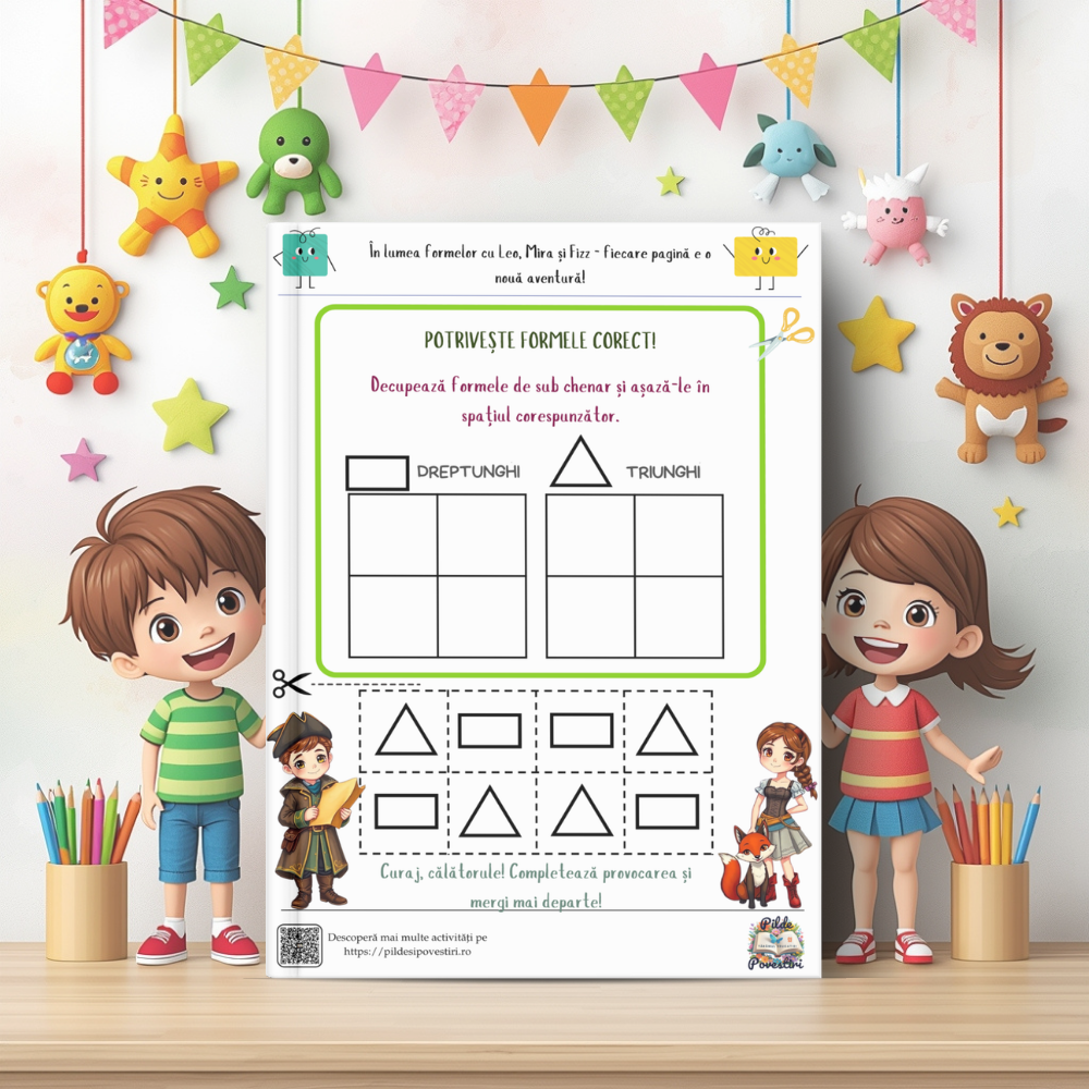 Cutia mea cu Fișe de lucru – Alfabet, Numere și Forme geometrice