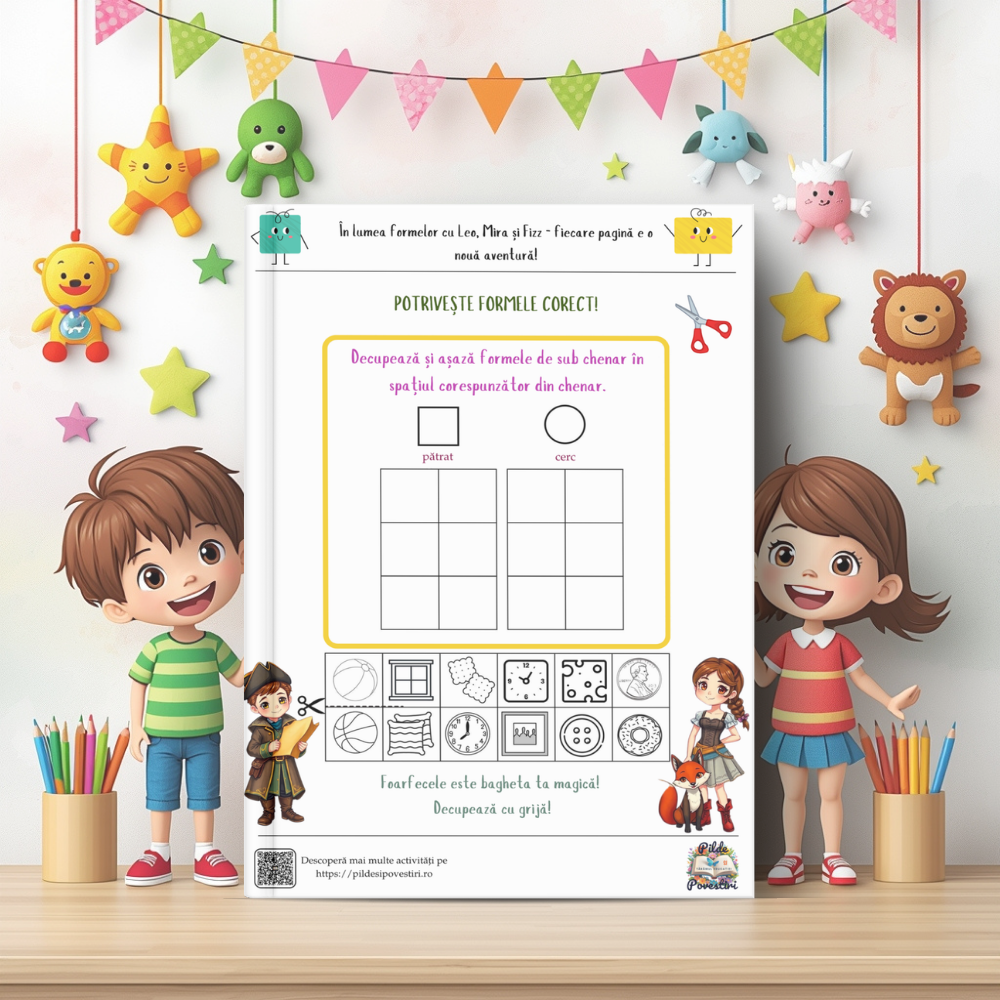 Cutia mea cu Fișe de lucru – Alfabet, Numere și Forme geometrice