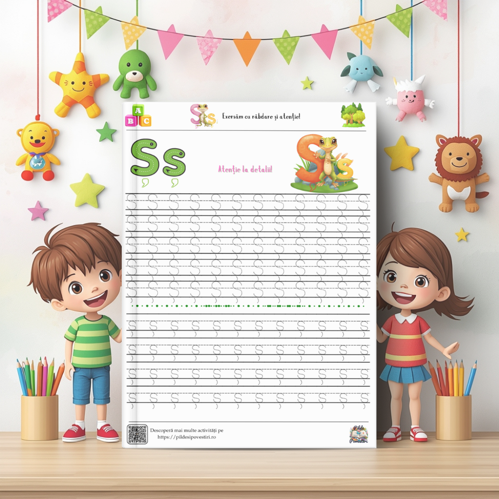 litera Ș de tipar trasare