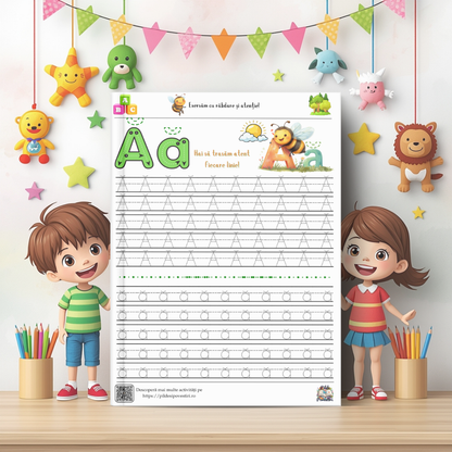 litera Ă de tipar trasare