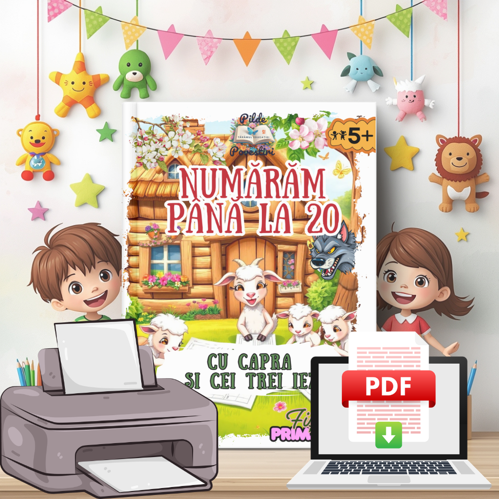 Învățăm Numerele Primăvara cu Capra și cei Trei Iezi 🔢