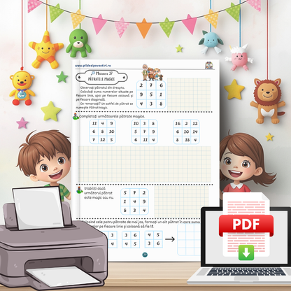Fișe cu adunări și scăderi pentru clasa 1 în format PDF | Exerciții matematică clasa 1