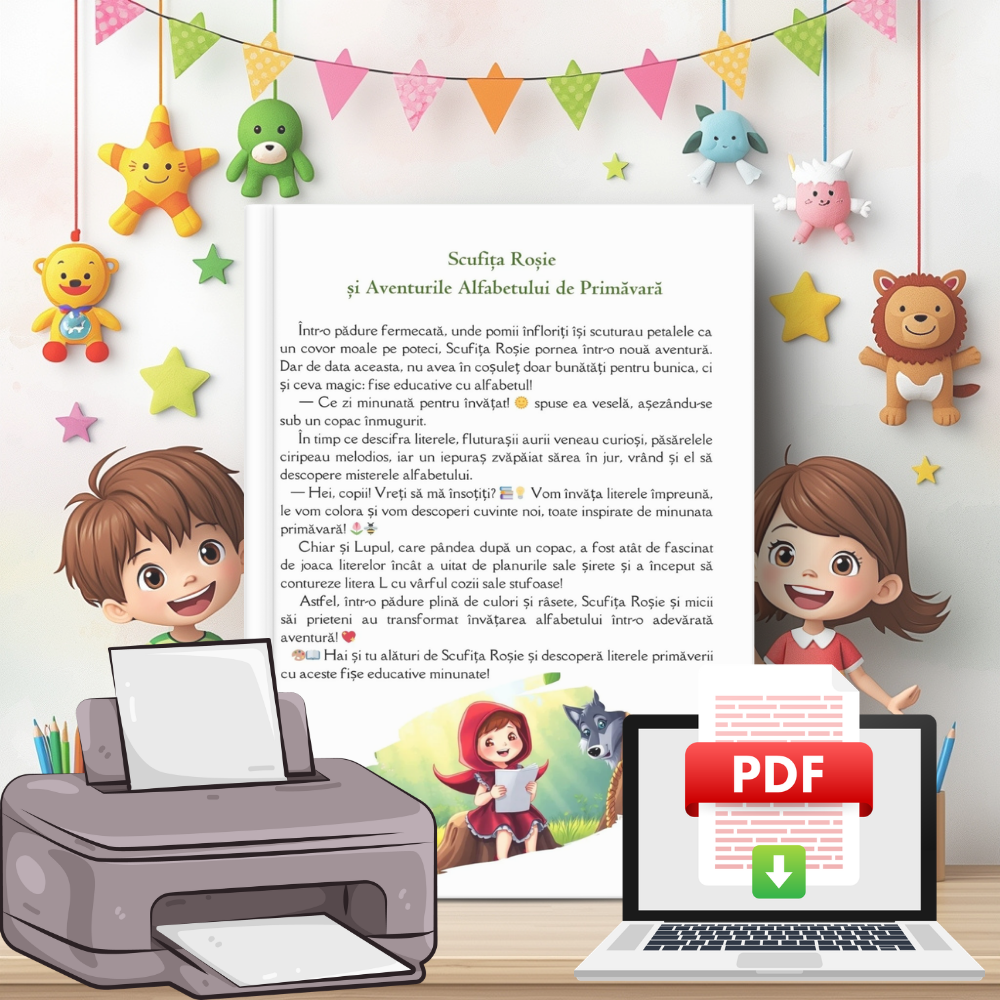 Învățăm Alfabetul Primăvara cu Scufița Roșie