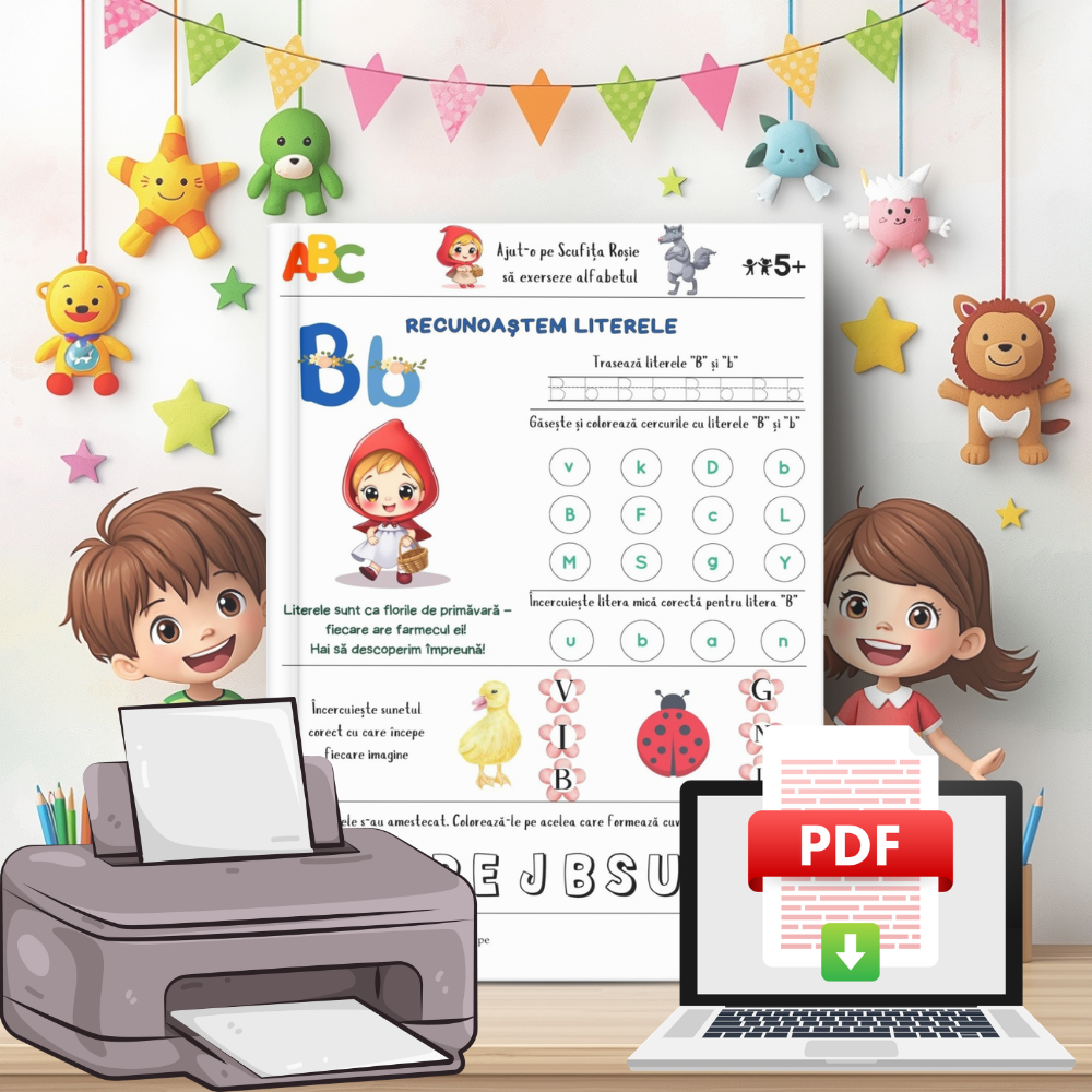 Învățăm Alfabetul Primăvara cu Scufița Roșie