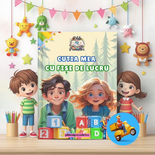cutie cu fise de lucru alb negru gradinita