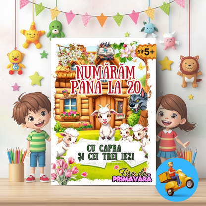 📘 Mapa educativă „Aventuri de Primăvară” – Povești, Litere, Numere și Joacă - Set Educativ 3 în 1