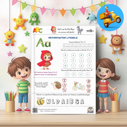 📘 Mapa educativă „Aventuri de Primăvară” – Povești, Litere, Numere și Joacă - Set Educativ 3 în 1