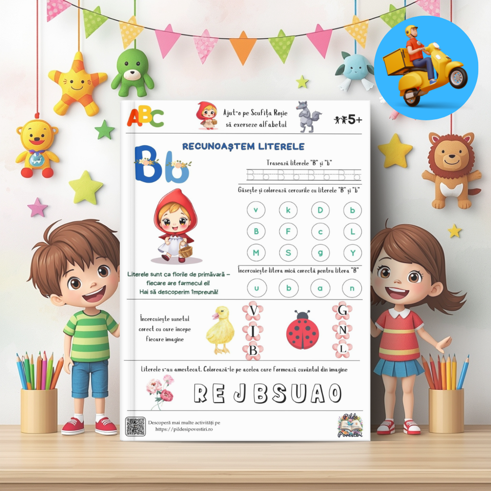 📘 Mapa educativă „Aventuri de Primăvară” – Povești, Litere, Numere și Joacă - Set Educativ 3 în 1