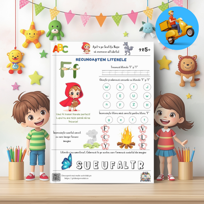 📘 Mapa educativă „Aventuri de Primăvară” – Povești, Litere, Numere și Joacă - Set Educativ 3 în 1