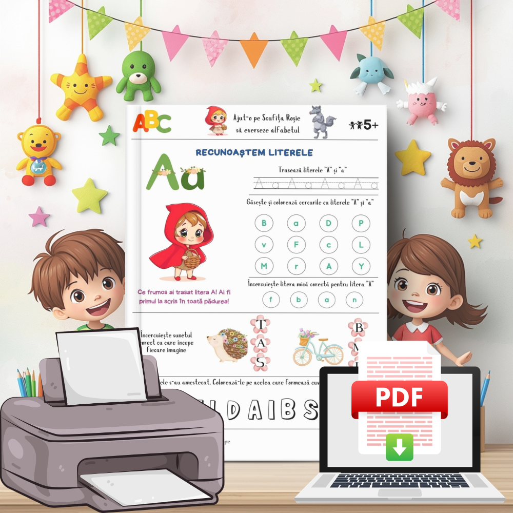Învățăm Alfabetul Primăvara cu Scufița Roșie