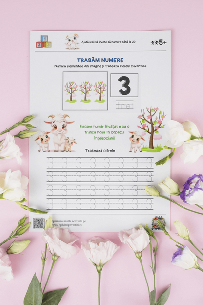 Fișe Educative de Primavara PDF - Numere, Alfabet - Fișa 3