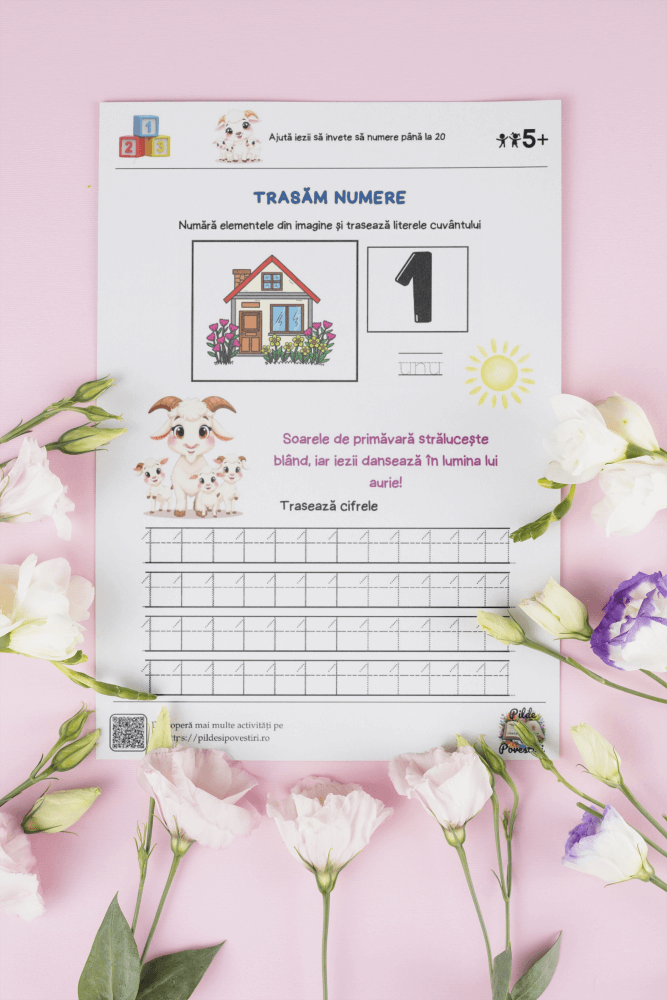 Fișe Educative de Primavara PDF - Numere, Alfabet - Fișa 2