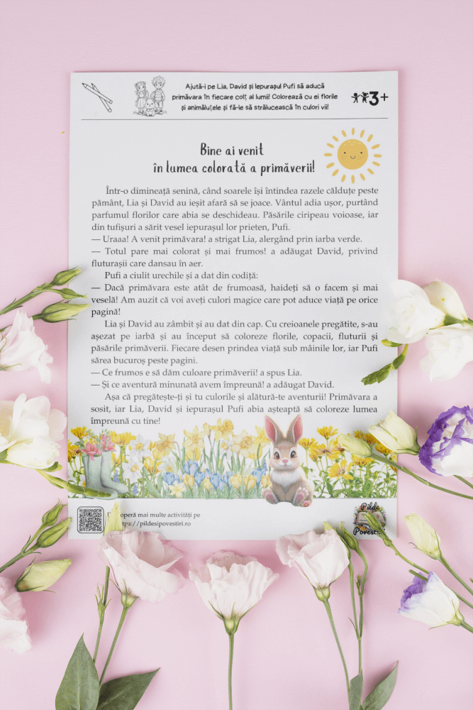 Fișe de colorat de Primavara PDF - Fișa 1